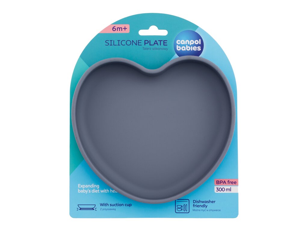 Silicone Suction Plate Heart Grey - Canpol Babies Apa de parfum